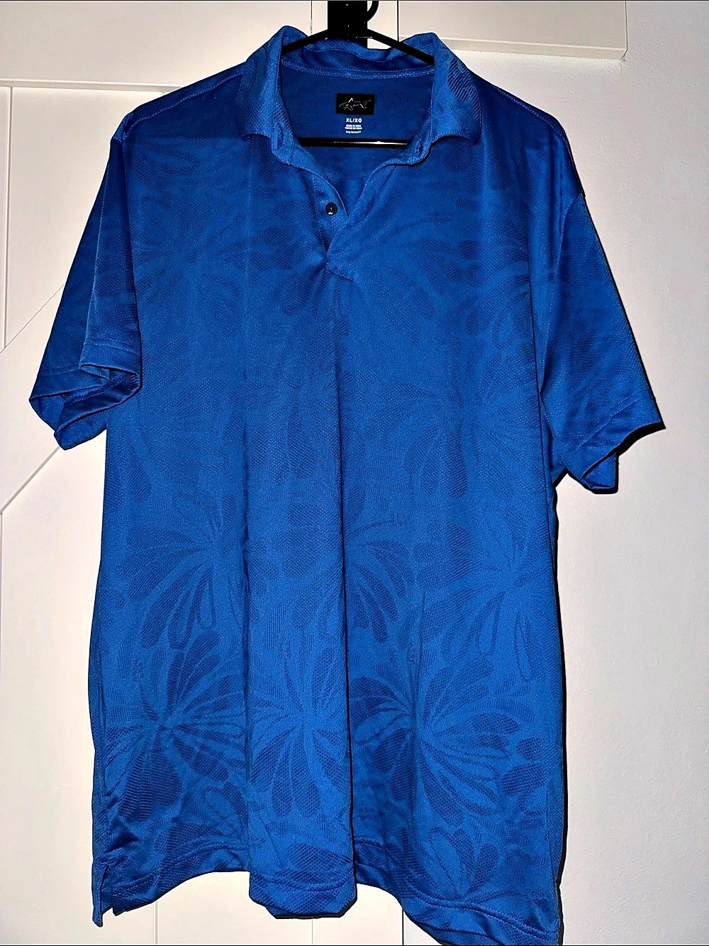 Xtreme Floral Short Sleeve Polo in Blue Size XL Like New